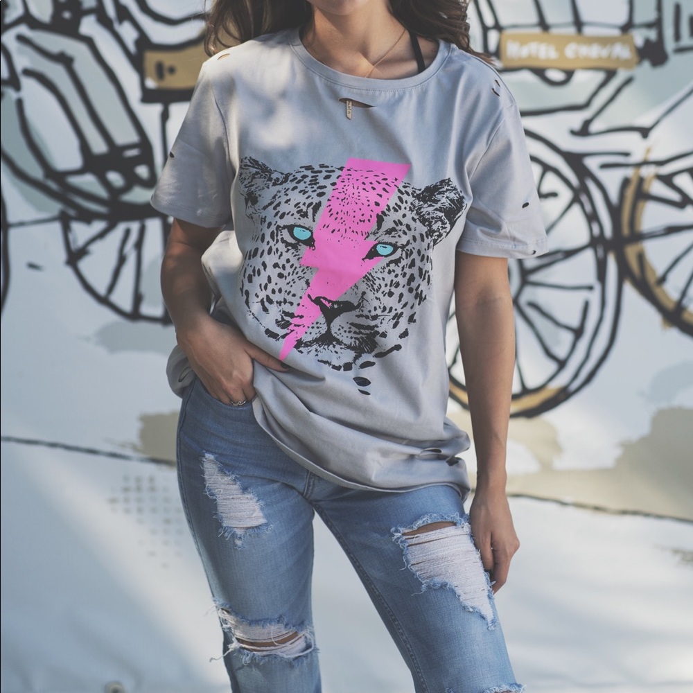 Distressed Bowie Jaguar Tee